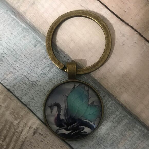 Winged Dragon Keychain Bronze - Picture 1 of 3